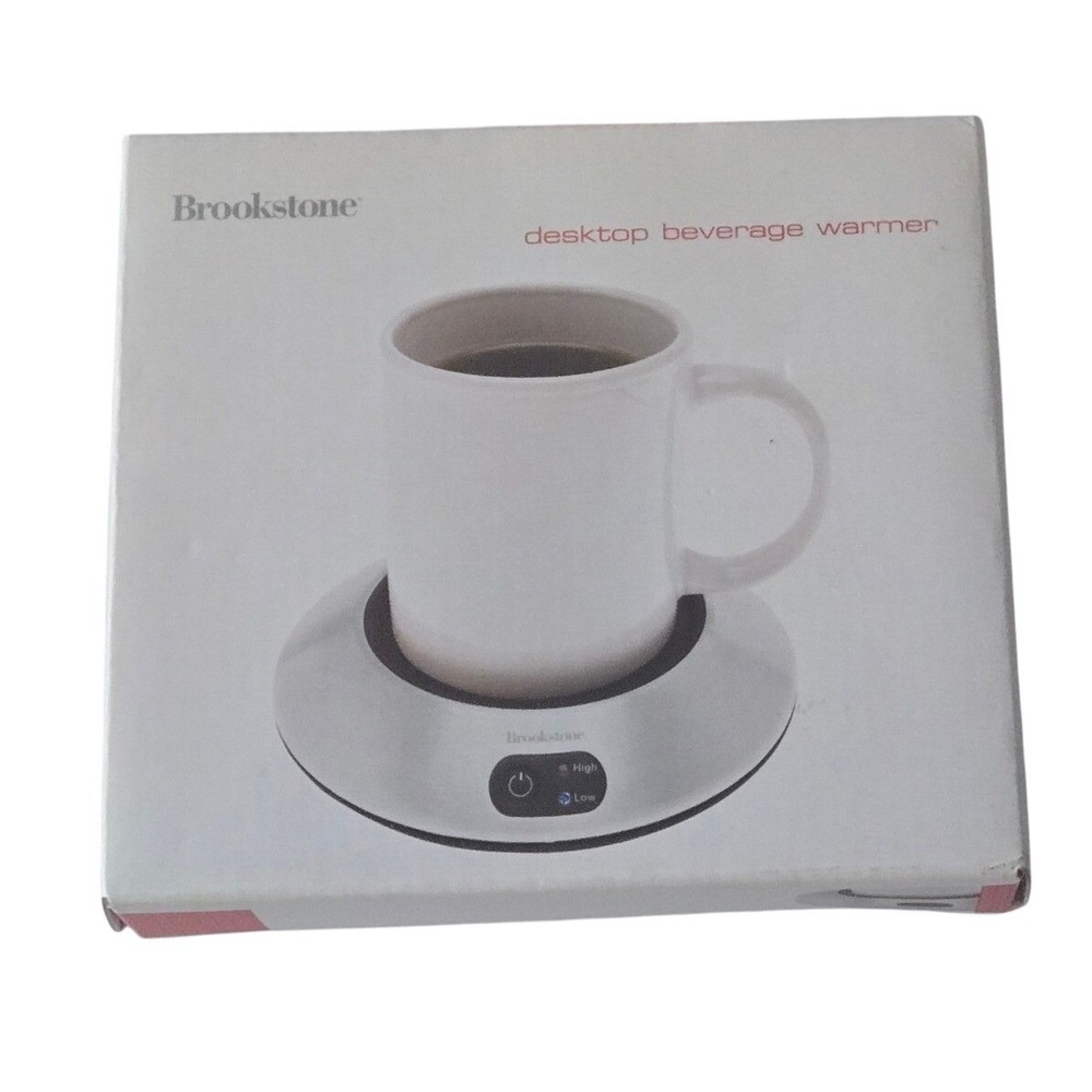Brookstone Desktop Beverage Warmer Mug Cup Heater Stainless‎ Steel